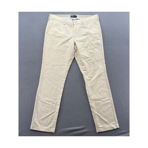 Indian Terrain Linen Pants Mens 36 Khaki Blend Chino Beige Straight Leg
